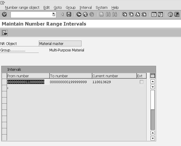 Step 2: For a particular material group, we can assign a number range here. Click on Save. The number range is now assigned to the material group.