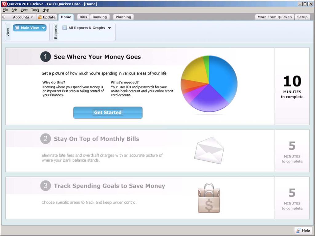 CREATING A NEW QUICKEN ACCOUNT - 2010