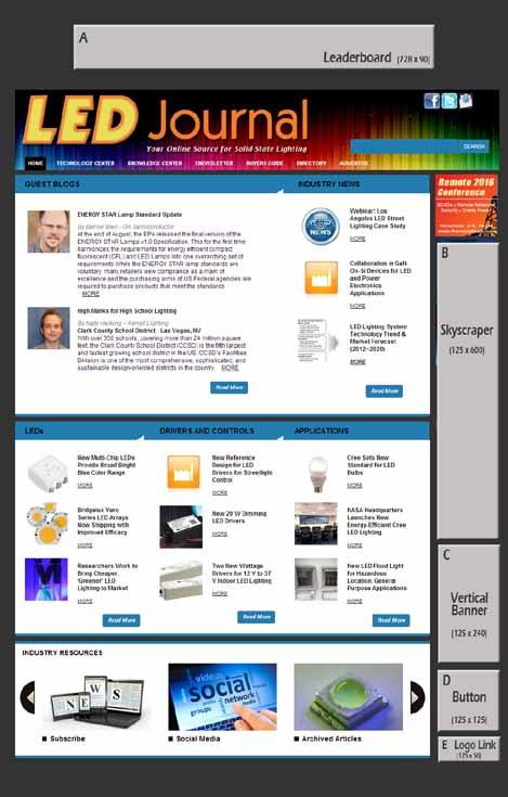 Website Advertising LEDJournal.com has thousands of visitors each month that are looking for news on the latest in LED Technology.