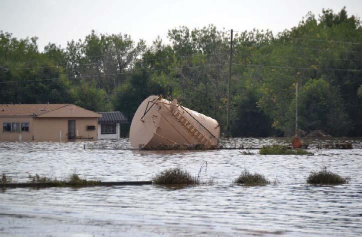 This storm event caused $2 billion in infrastructure damage and the loss of 22,000 gallons of crude oil from petroleum tanks in the flood area.