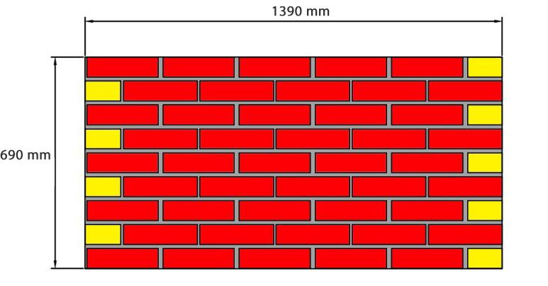 WDF format: 1360 mm WALL PANEL Wall panel dimensions depend on the brick slip size.