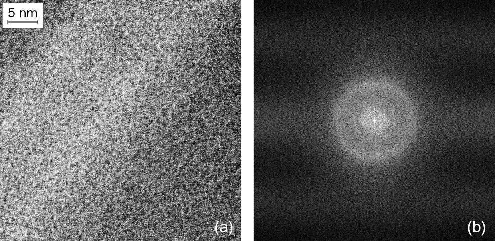 JING LI, Z. L. WANG, AND T. C. HUFNAGEL PHYSICAL REVIEW B 65 144201 FIG. 1. a HRTEM image of a shear band ahead of a crack tip.