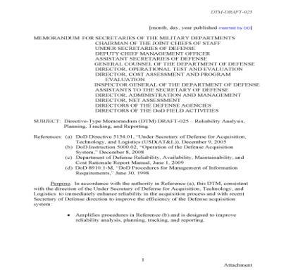 acquisition decision making DTM 11-003 (Approved 21 Mar 2011)