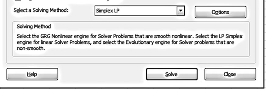 Now, that we have configured the Solver tool, we are ready to run it by pressing the Solve-button.