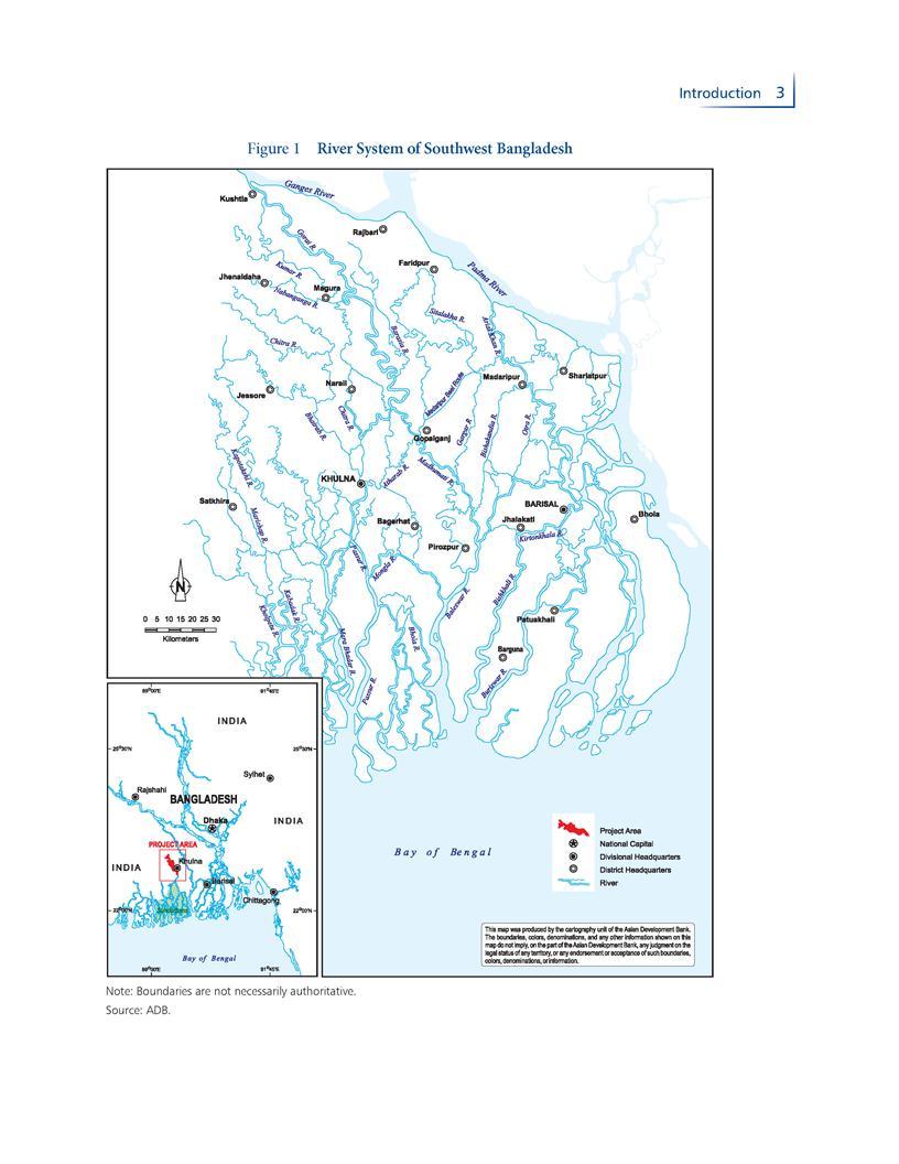 River Network in South West part of Bangladesh -Due to Ganges barrage the sweet water flow has decreased