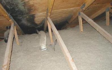 2. Attic Ventilation 2 nd floor laundry dryer vented to the soffit, but not