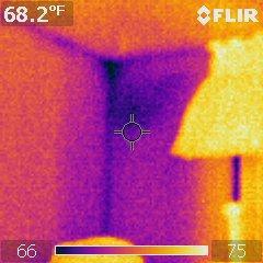 3. Gutter and Downspout Placement Thermal imaging of interior shows water infiltration into walls because of excessive water