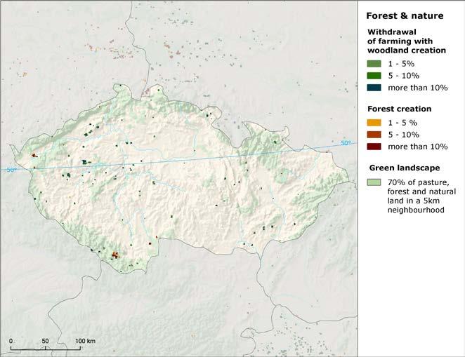 Forest & nature () Open s./b.s. 0,01 % Seminat. 5.15. Forest & nature areas 2012 [% of total area] Wet.
