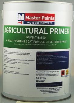 AGRICULTURAL AGRICULTURAL PRIMER A QUALITY PRIMING COAT FOR USE UNDER BARN PAINT. A cost effective primer, suitable for application to various substrates.