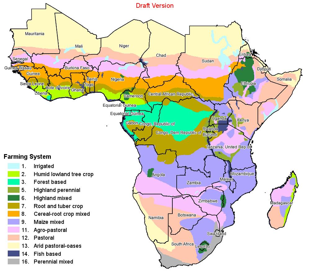 Figure 2-3 The farming systems of Africa Source: See Acknowledgements 2.7 Pathways out of Poverty It is instructive to examine the distribution of rural poverty across the farming systems.