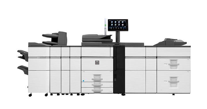 Figure 8: The Sharp MX-7500N with 100-Sheet Staple Finisher, Inserter, and Large Capacity Paper Tray InfoTrends Opinion The combination of innovative features, compact footprint, and affordable