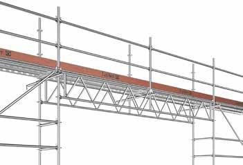 Fig. 129 17. BRIDGING WITH LATTICE BEAMS Bridging of gate entrances, building projections, balconies or openings is possible using Allround lattice beams (Fig.
