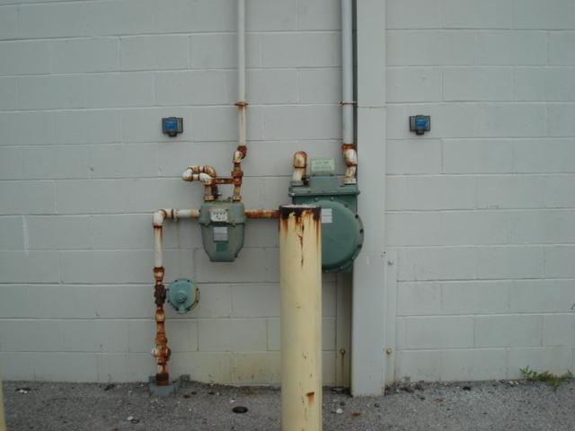 Gas fired unit heaters were observed at the warehouse section of