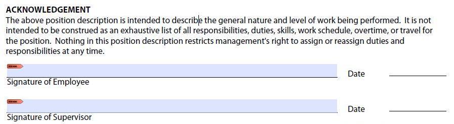 The environmental conditions are listed on the left side of the form and responses are listed to the right of each condition.