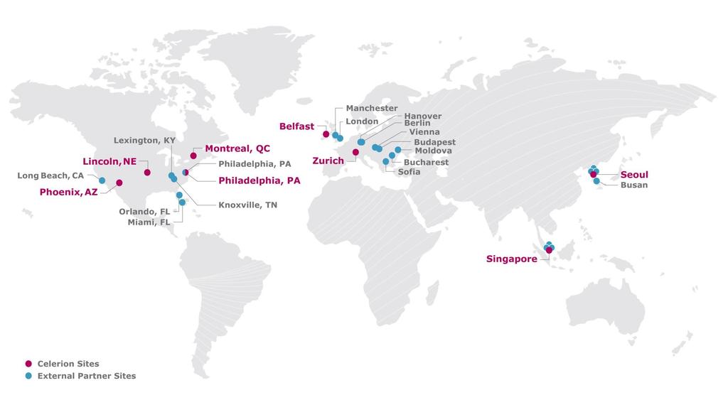Celerion Locations and Partner Sites A