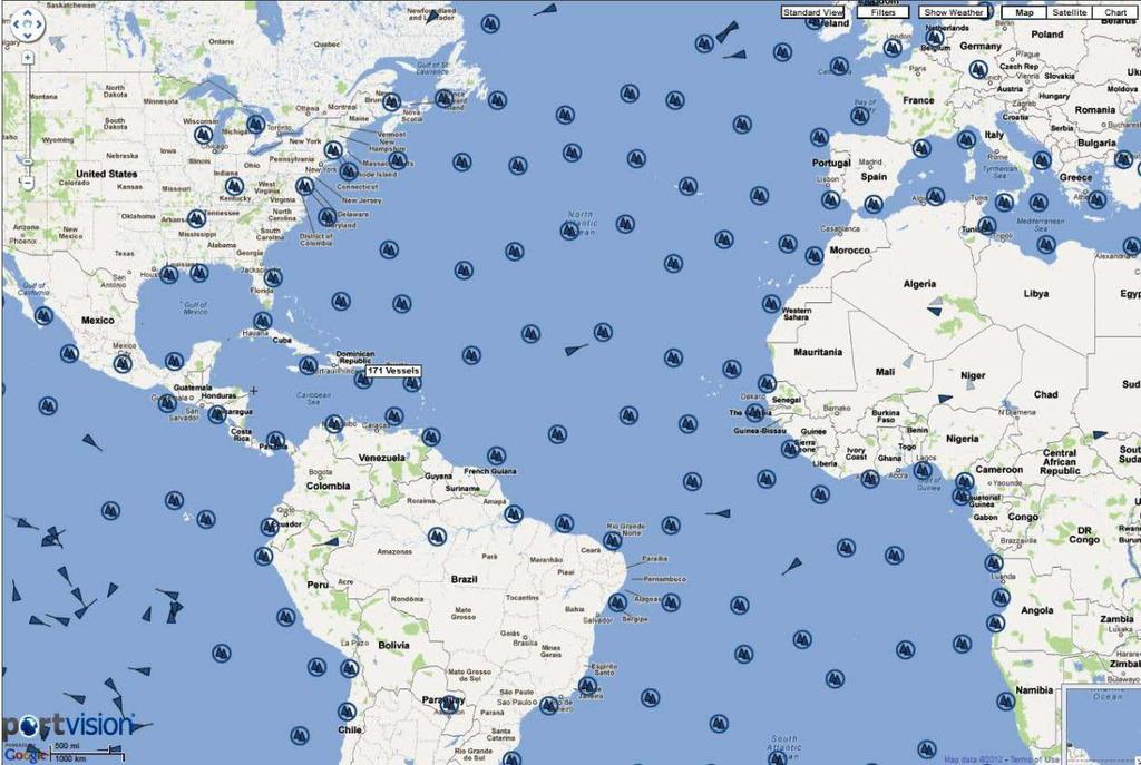 Per Day: 400,000 AIS ship position reports received from 22,000+ different ship id numbers (MMSI) Per Month: 110M+ AIS ship positions