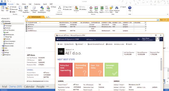 OUTLOOK INTEGRATION CRM INsurance2 is easily integrated with Microsoft Outlook.