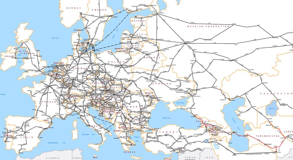 Standards also for the infrastructure UN/ECE: AGTC-Agreement EU: TSI-Infrastructure (route categories) Aim for construction of new routes and on