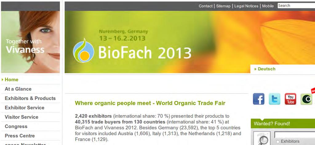 Famous trade exhibition BioFach, annual