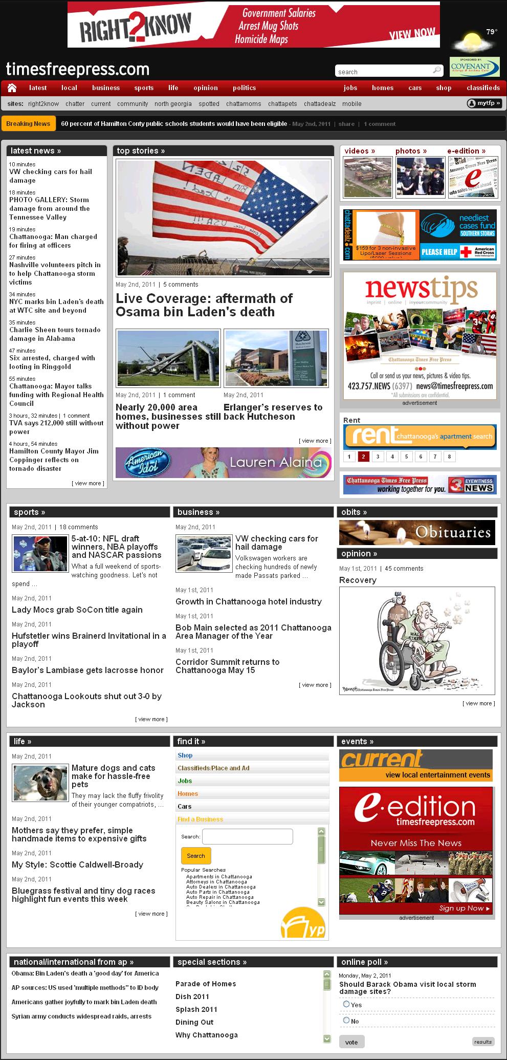 Digital Advertising The Chattanooga Times Free Press website and mobile editions have evolved into a true online experience, allowing the user to interact and immerse themselves in Breaking News