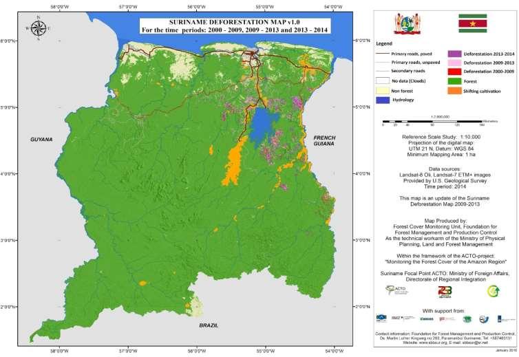 Deforestation maps (ACTO regional project ) Deforestated area (ha) *to be validated 2000-2009 ca. 23.