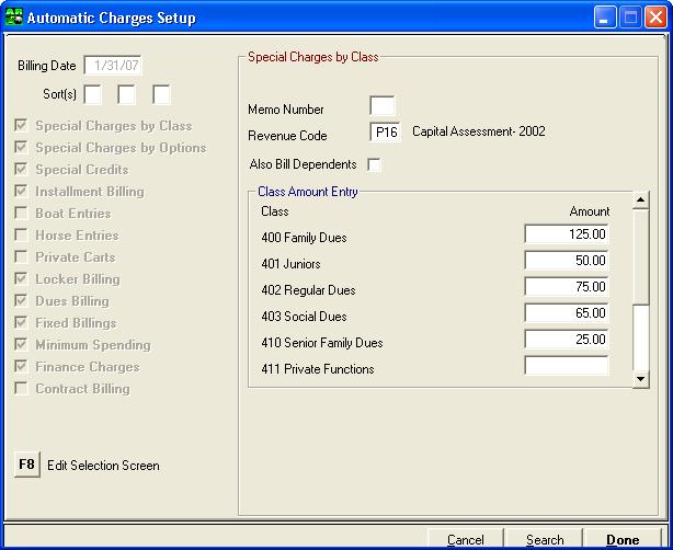 ClubConnect Accounts Receivable User Guide NOTE: The Billing Date field defaults to the next scheduled system billing period date. 2.