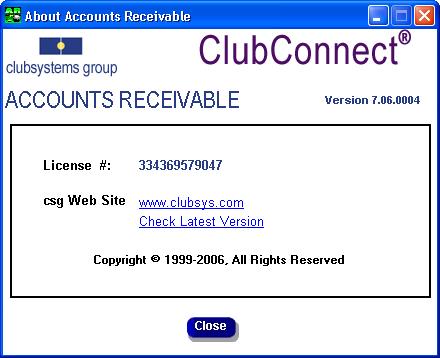 ClubConnect Accounts Receivable User Guide Help Features There are various help features available within ClubConnect Accounts Receivable.