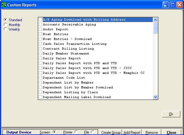 ClubConnect Accounts Receivable User Guide 4. If necessary, set up the desired report criteria. NOTE: If multiple reports are selected to print, no report criteria can be set for any of the reports.