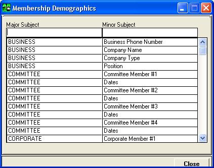 User Guide ClubConnect Accounts Receivable Membership Demographics Member demographics are miscellaneous pieces of information that can be stored for every member and dependent.