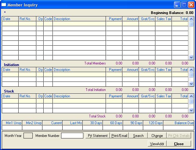 ClubConnect Accounts Receivable User Guide Member Inquiry ClubConnect Accounts Receivable allows you to easily view individual member account and transaction activity for each receivable and any