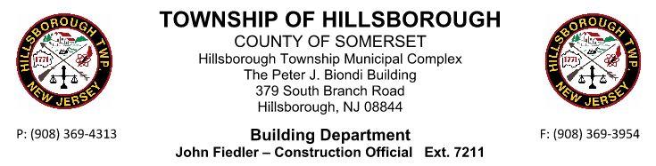 HILLSBOROUGH TOWNSHIP CODE ENFORCEMENT SAMPLE GUIDE FOR RESIDENTIAL DECKS revised 7 16 Call before you dig! 1 800 272 1000 New Jersey One Call. Utility Mark Out.