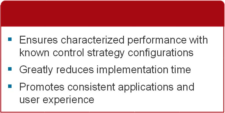 characterized performance with known control strategy configurations Greatly reduces