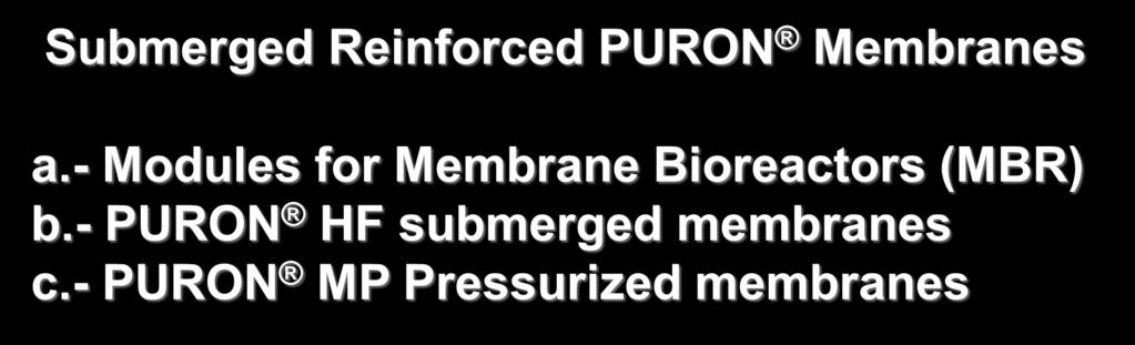 Submerged Reinforced PURON Membranes