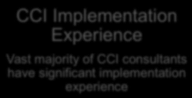 Experience Vast majority of CCI