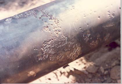 Corrosion caused from disbonded solid film backed