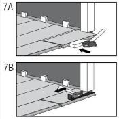 UNDER DOORFRAMES: When sawing the panels, ensure that the expansion joint under the door is at least 10 mm (3/8 ).