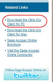 Installing the Citrix client You will get the following screen