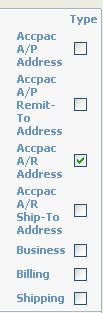 However, more than one person can be assigned as the Accpac A/P Remit-To Contact (or A/R Ship-To Contact).