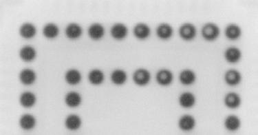 Transmission X-Ray Images: Figures A and B are images of a 1. mm BGA. Both use a mil via in-pad going from layer 1 to layer.