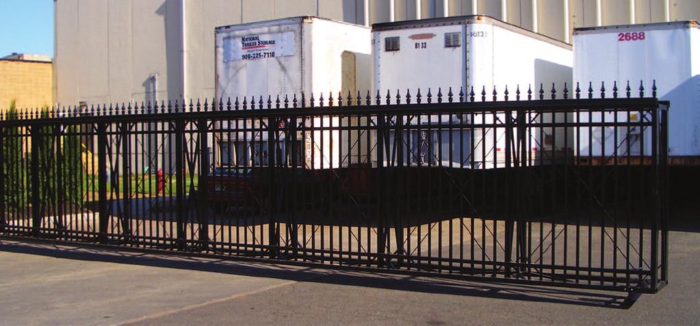 Aluminum Track Gate Systems Fully enclosed high performance aluminum track (6061T6) To provide for smooth operation, gate rides on tracks utilizing a sealed ball bearing system and