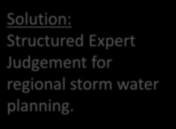 Expert Judgement for regional storm water planning.