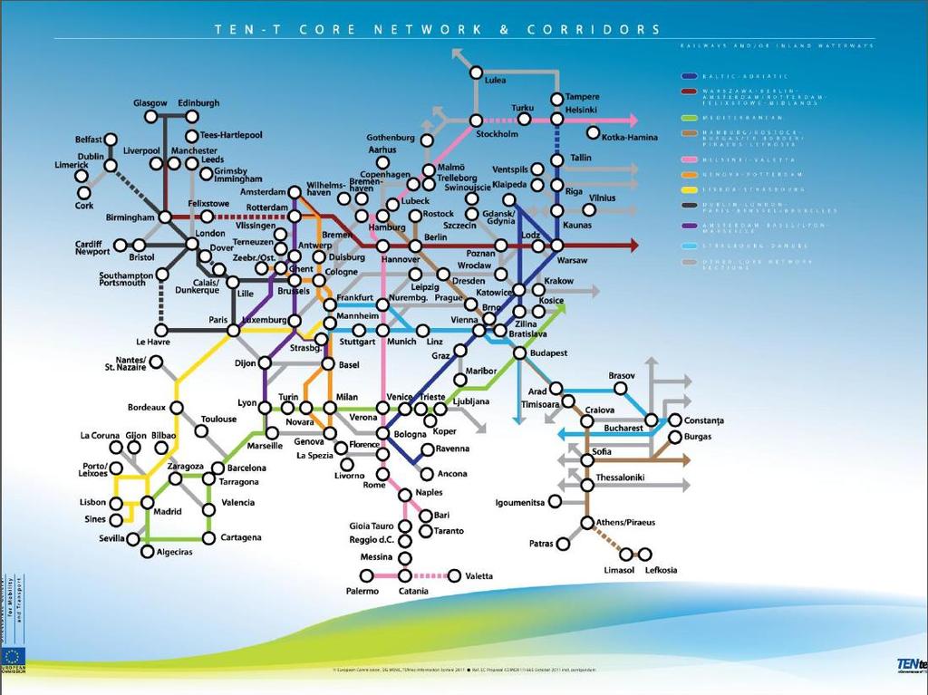 The TEN-T core network in metro format