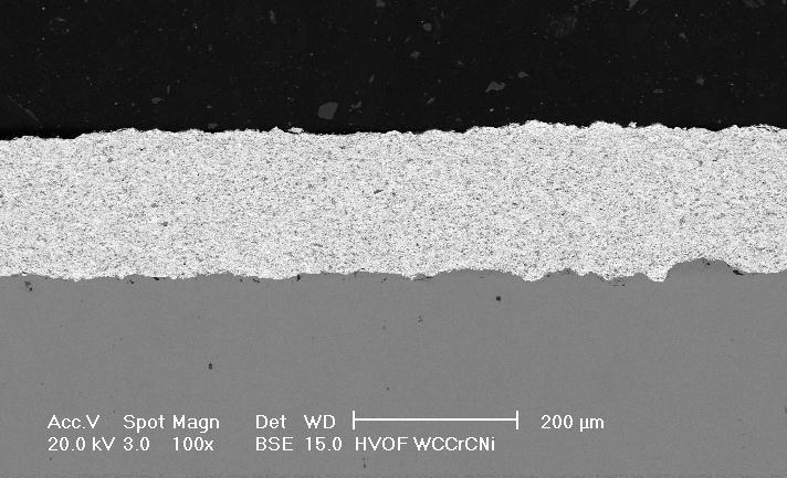 The SEM micrographs of the coatings at low magnification (the left side from Fig 3 and 4) revealed a good bonding of the coating to the steel substrate.