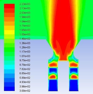 In this model it was possible to simulate the premix flame.