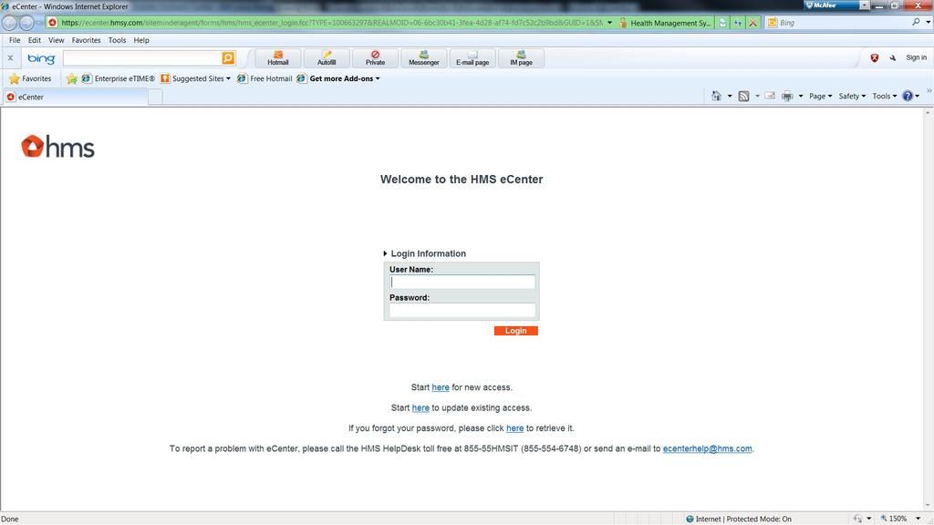 Provider Portal Secure website for