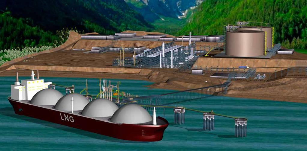 Courtesy of Apache Canada LTD. One of the first projects underway, the Kitimat LNG facility, has already earned federal and provincial environmental assessment approvals.