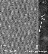 It is understood that most of the damaged layers formed by FIB processing are removed by cooling ion milling. Photo 3 Cross-sectional TEM image of damaged layer.