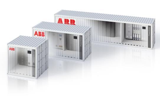 ABB in Microgrid Grid stabilization and energy storage PowerStore Containerized plug-and-play solution in various ratings Fully productized and scalable to address all market segment applications.