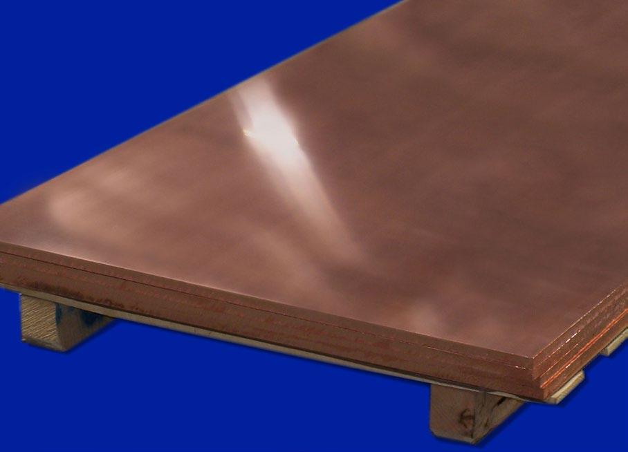 ROLLED COPPER SHEET CONSTRUCTION GRADE/ROOFING COPPER ASTM B-370 12 oz.0162 36 x 96 0.742 16 oz.0216 36 x 96 1.001.0216 36 x 120 1.001 20 oz.0270 36 x 120 1.251 24 oz.0323 36 x 120 1.502 36 oz.