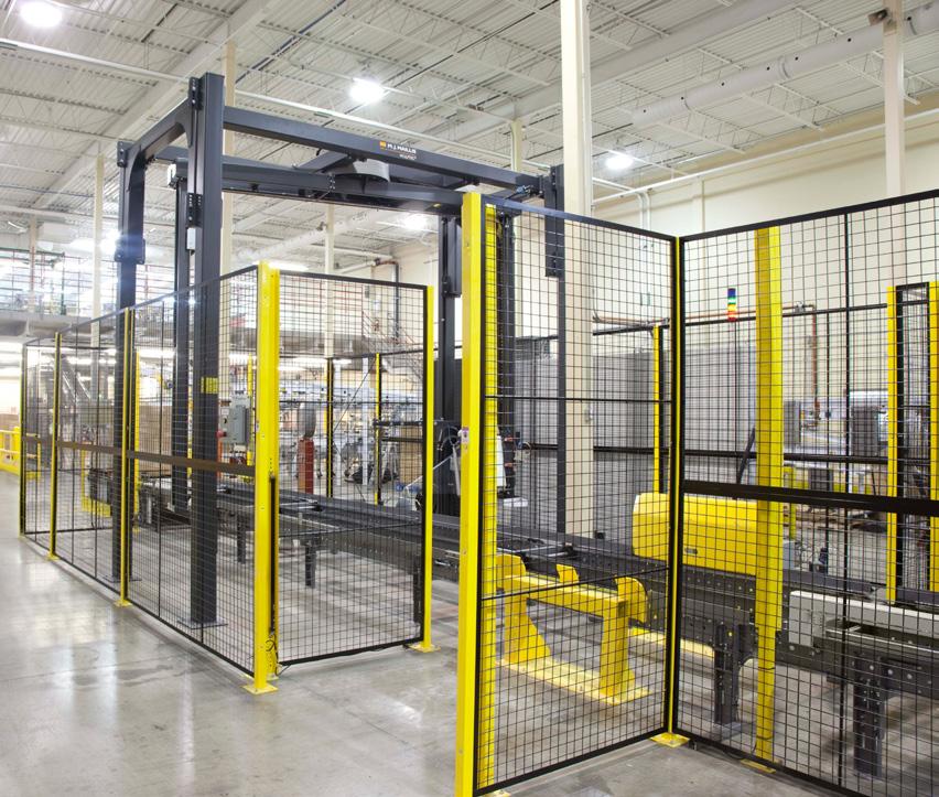 Secure and separate conveyor systems and moving machinery from warehouse traffic with Cogan conveyor machine guards.
